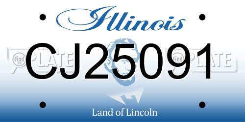 CJ25091 Illinois License Plate