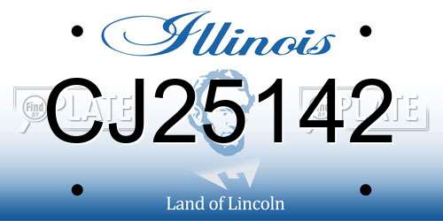 CJ25142 Illinois License Plate