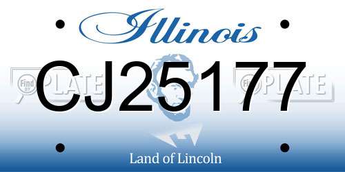 CJ25177 Illinois License Plate