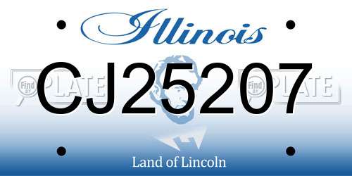 CJ25207 Illinois License Plate