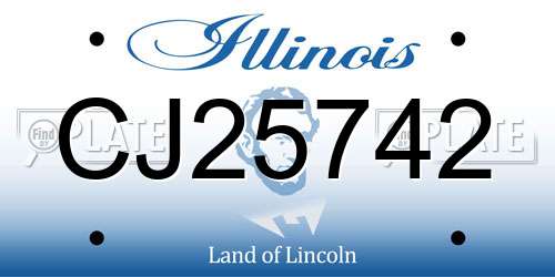 CJ25742 Illinois License Plate