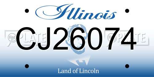 CJ26074 Illinois License Plate