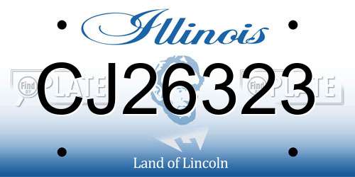 CJ26323 Illinois License Plate