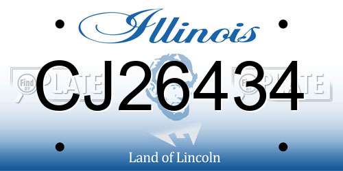 CJ26434 Illinois License Plate