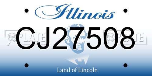 CJ27508 Illinois License Plate