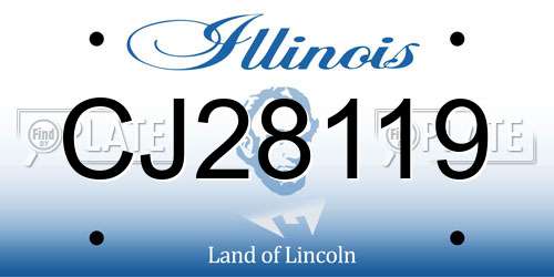 CJ28119 Illinois License Plate