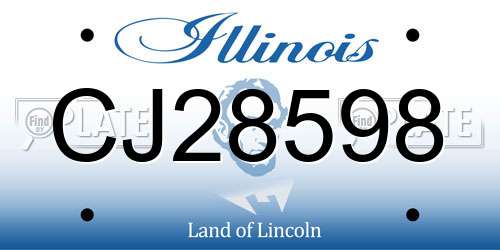 CJ28598 Illinois License Plate