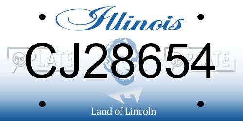 CJ28654 Illinois License Plate