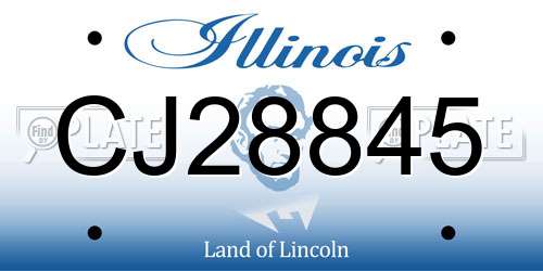 CJ28845 Illinois License Plate