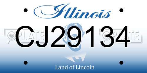 CJ29134 Illinois License Plate