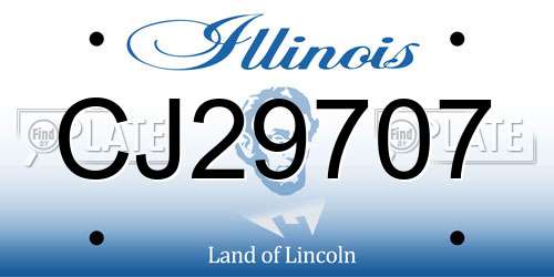 CJ29707 Illinois License Plate