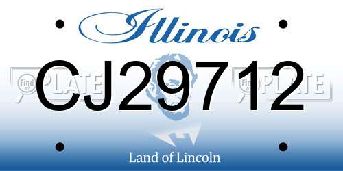 CJ29712 Illinois License Plate