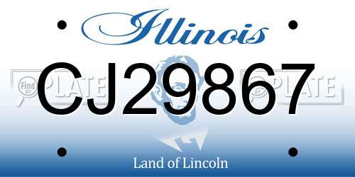 CJ29867 Illinois License Plate