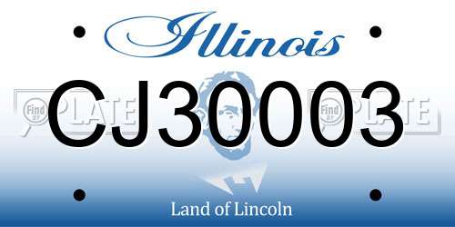 CJ30003 Illinois License Plate