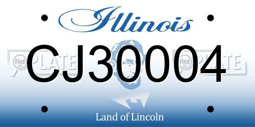 CJ30004 Illinois License Plate
