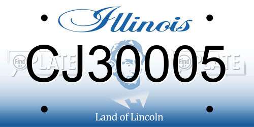 CJ30005 Illinois License Plate