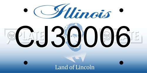 CJ30006 Illinois License Plate