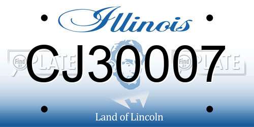 CJ30007 Illinois License Plate