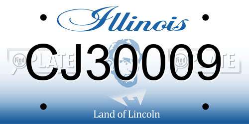 CJ30009 Illinois License Plate