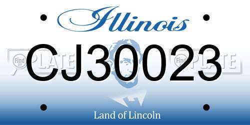 CJ30023 Illinois License Plate