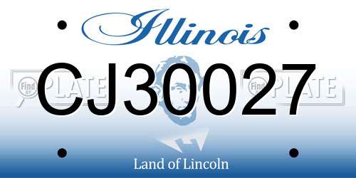 CJ30027 Illinois License Plate