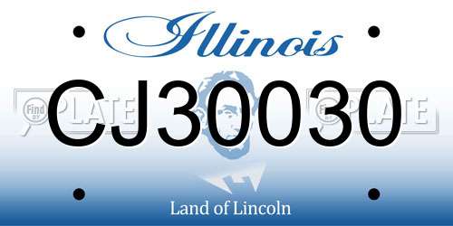 CJ30030 Illinois License Plate