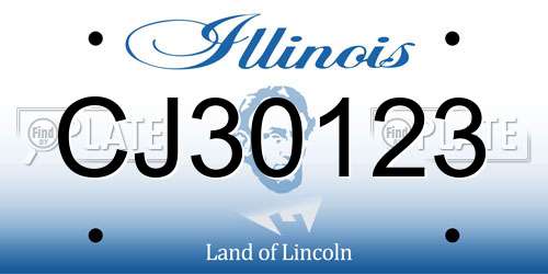 CJ30123 Illinois License Plate