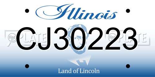 CJ30223 Illinois License Plate