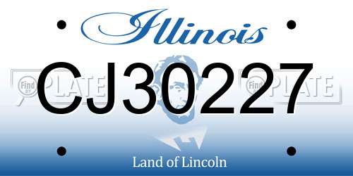 CJ30227 Illinois License Plate