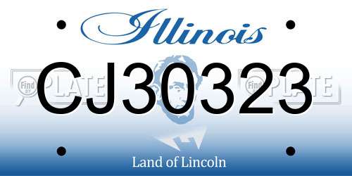 CJ30323 Illinois License Plate