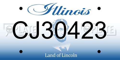 CJ30423 Illinois License Plate