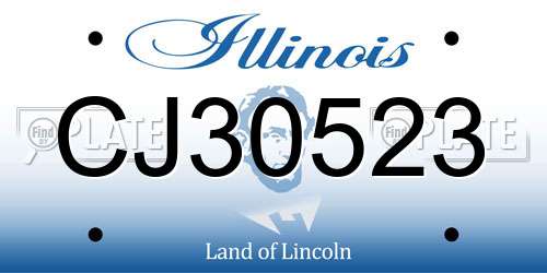CJ30523 Illinois License Plate