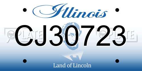 CJ30723 Illinois License Plate