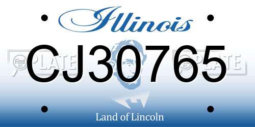 CJ30765 Illinois License Plate