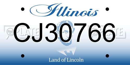 CJ30766 Illinois License Plate