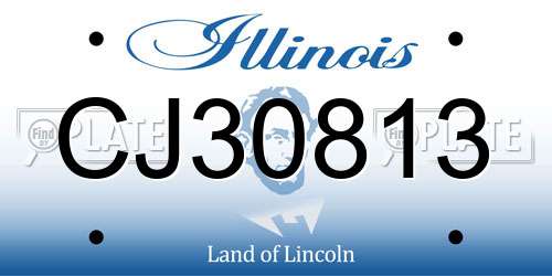 CJ30813 Illinois License Plate