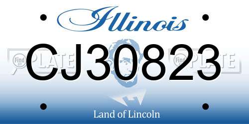 CJ30823 Illinois License Plate