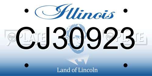 CJ30923 Illinois License Plate