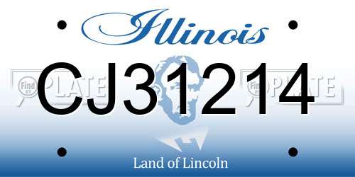 CJ31214 Illinois License Plate