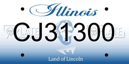 CJ31300 Illinois License Plate