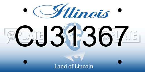 CJ31367 Illinois License Plate