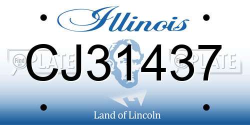 CJ31437 Illinois License Plate