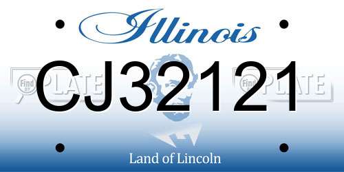 CJ32121 Illinois License Plate