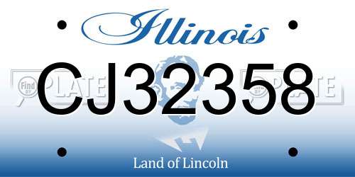 CJ32358 Illinois License Plate