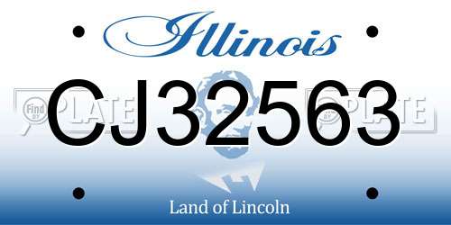 CJ32563 Illinois License Plate