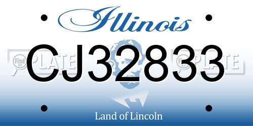 CJ32833 Illinois License Plate