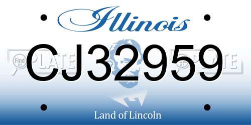 CJ32959 Illinois License Plate