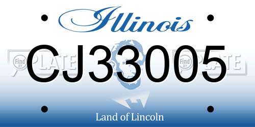 CJ33005 Illinois License Plate