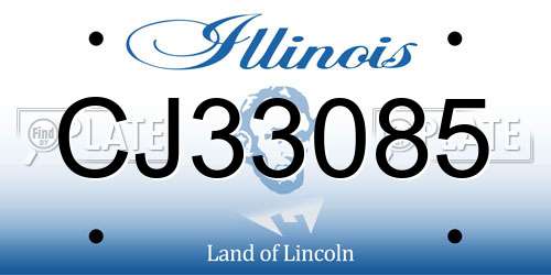 CJ33085 Illinois License Plate