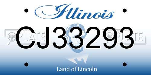 CJ33293 Illinois License Plate